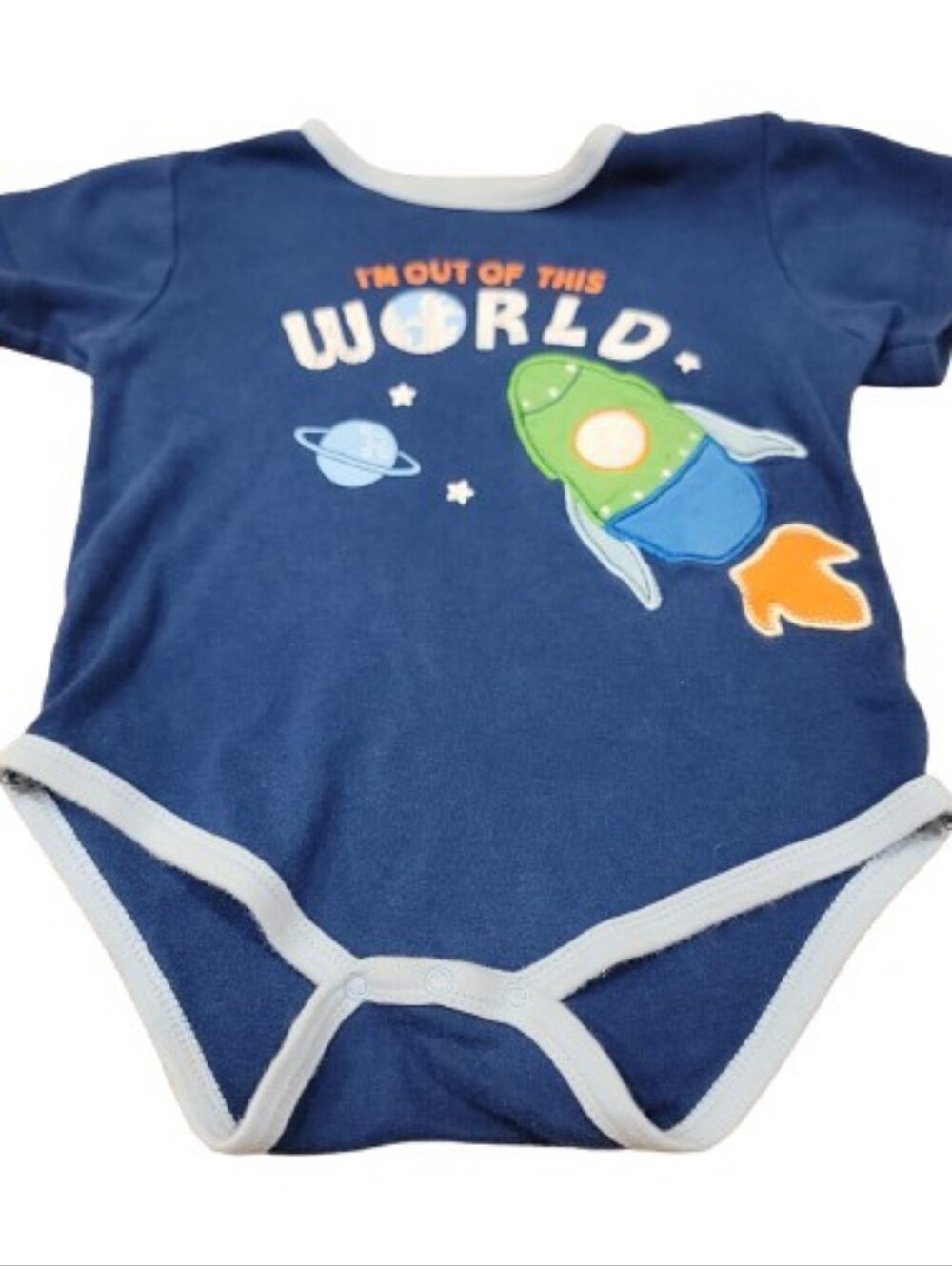 Bon Bébé 1 Piece Bodysuit Toddler Boys 24M Blue Out of this‎ World Short Sleeve